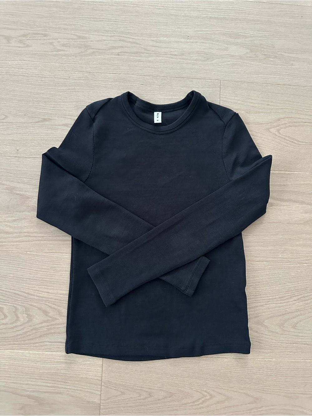 KOTN ~ Black Ribbed Long-Sleeve Top
